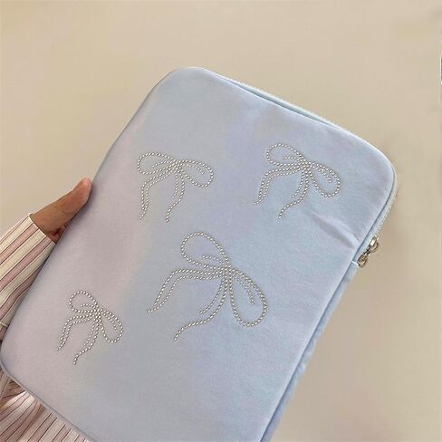 9-11 Inch Tablet Sleeve Case for iPad Pro 11 Air 4 10.2 Tab Protective Bag Bling Bowknot Crystal Studded Laptop Pouch Carrying Case in Saudi Arabia