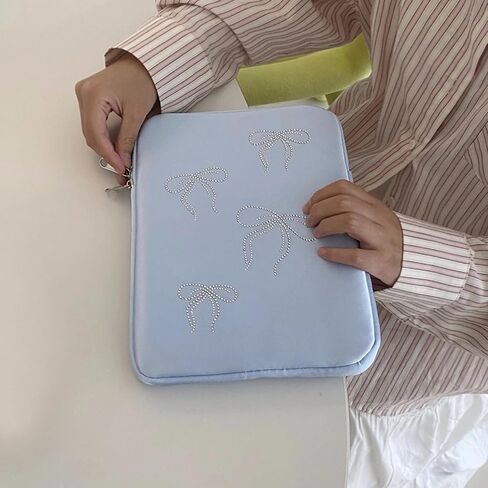 9-11 Inch Tablet Sleeve Case for iPad Pro 11 Air 4 10.2 Tab Protective Bag Bling Bowknot Crystal Studded Laptop Pouch Carrying Case in Saudi Arabia