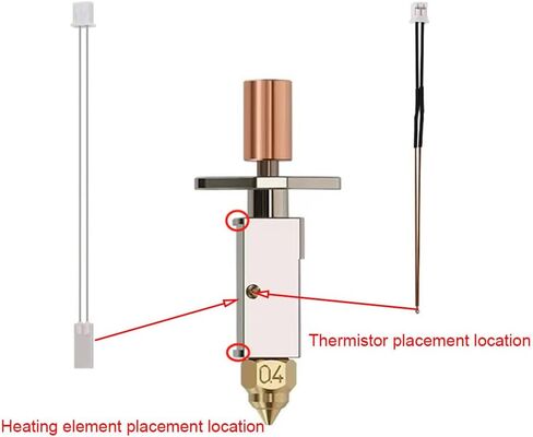 HzdaDeve 3D Printer Extruder Kit for Artillery Sidewinder X1 X2 Genius Heater Cartridge Thermistor NTC 100K Nozzle 1.75mm Filament in Saudi Arabia