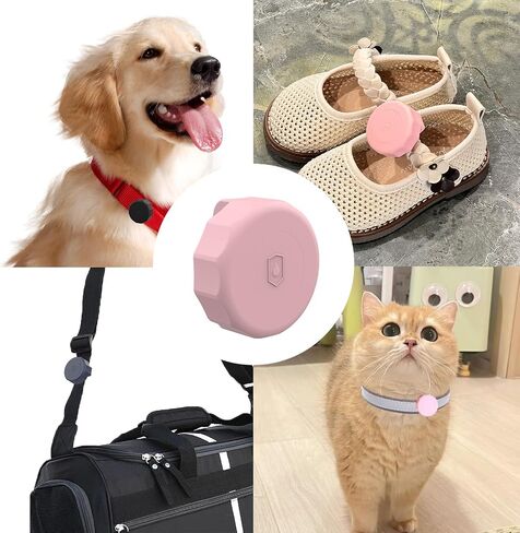 2 Pcs Waterproof Airtag Dog/Cat Collar Case for Apple GPS Tracker Whit Pets,Dog,Cat,Hidden Silicone Case Holder for Fits Most pet Collars for All Apple Airtag(Black&White) in Saudi Arabia