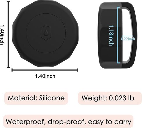 2 Pcs Waterproof Airtag Dog/Cat Collar Case for Apple GPS Tracker Whit Pets,Dog,Cat,Hidden Silicone Case Holder for Fits Most pet Collars for All Apple Airtag(Black&White) in Saudi Arabia