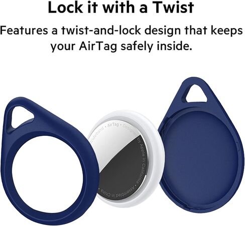 4 عبوات من حافظات AirTag، غطاء صلب من البولي كربونات، أغطية سيليكون واقية لأجهزة Apple Airtags 2021 مع حامل حلقة مفاتيح مضادة لفقدان سلسلة المفاتيح وحافظات حماية للجلد ومحدد موقع التعقب - أزرق فاتح in Saudi Arabia