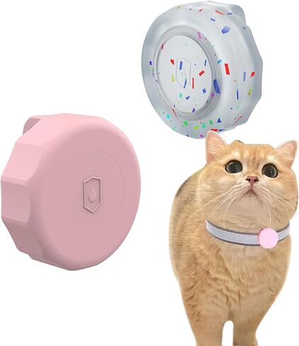 2 Pcs Waterproof Airtag Dog/Cat Collar Case for Apple GPS Tracker Whit Pets,Dog,Cat,Hidden Silicone Case Holder for Fits Most pet Collars for All Apple Airtag(Black&White) in Saudi Arabia