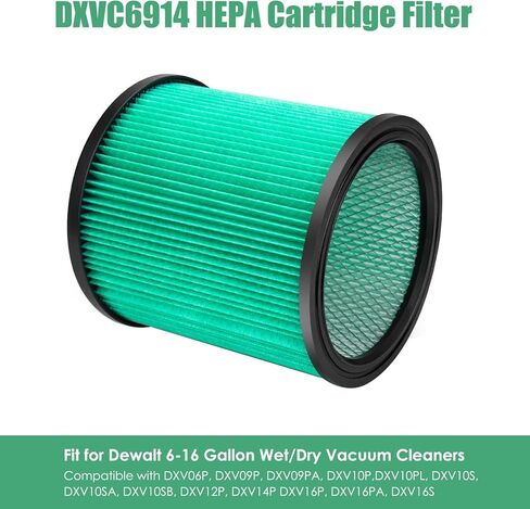 1 Pack DXVC6914 HEPA Filter Repalcment for DEWALT Wet/Dry Vacuum 6-16 Gallon + 2 Pack DXVA19-4101 High Efficiency Vacuum Bags for DEWALT 6 to 10 Gallon Shop Vacuum in Saudi Arabia