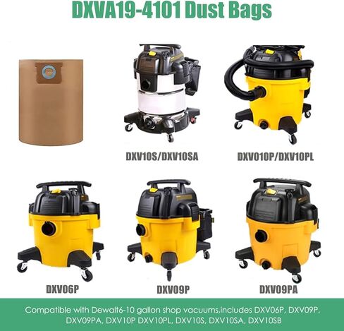 1 Pack DXVC6914 HEPA Filter Repalcment for DEWALT Wet/Dry Vacuum 6-16 Gallon + 2 Pack DXVA19-4101 High Efficiency Vacuum Bags for DEWALT 6 to 10 Gallon Shop Vacuum in Saudi Arabia
