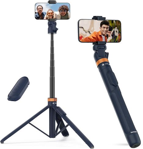 Sensyne 72" Phone Tripod, Extendable Tripod for iPhone & Selfie Stick with Detachable Phone Holder & Wireless Remote, iPhone Tripod Compatible with All Cell Phones, Camera in Kuwait