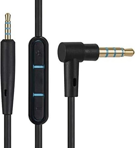 خط سلك كابل الصوت عن بعد بميكروفون مدمج من Sqrmekoko لسماعات Bose QuietComfort 25 QC25 (أسود) in Saudi Arabia