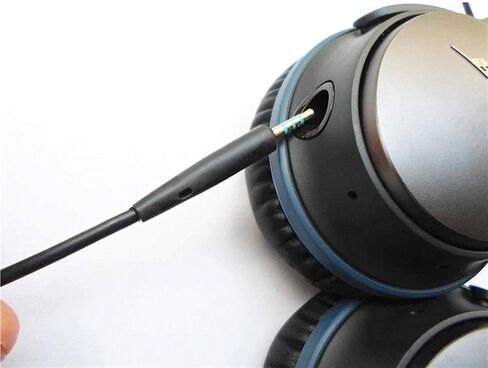 خط سلك كابل الصوت عن بعد بميكروفون مدمج من Sqrmekoko لسماعات Bose QuietComfort 25 QC25 (أسود) in Saudi Arabia
