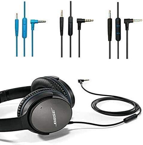 خط سلك كابل الصوت عن بعد بميكروفون مدمج من Sqrmekoko لسماعات Bose QuietComfort 25 QC25 (أسود) in Saudi Arabia