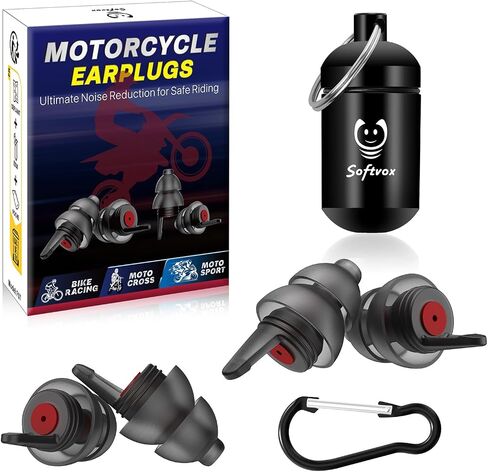 Motorcycle Ear Plugs 2 Pairs, Wind Noise Reduction & Prevent Hearing Damage, Soft Comfortable Reusable Earplugs for Motorsports, Touring, Racing, Riding, Shooting, 2 Sizes Fit All Ear Canal in Saudi Arabia
