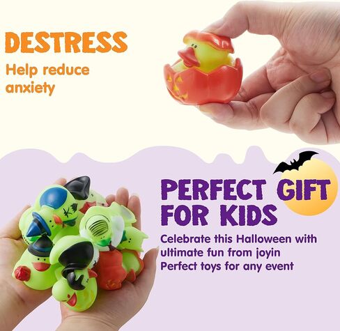 JOYIN 12 PCS Halloween Glow Ducks Bath Toys, Rubber Ducks for School Classroom Prizes, Glow in The Dark Duckies for Trick or Treating Goodie Bag Fillers, Halloween Party Favors Decorations in Saudi Arabia