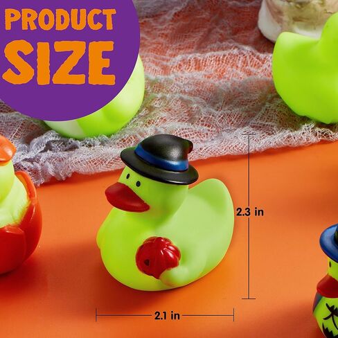 JOYIN 12 PCS Halloween Glow Ducks Bath Toys, Rubber Ducks for School Classroom Prizes, Glow in The Dark Duckies for Trick or Treating Goodie Bag Fillers, Halloween Party Favors Decorations in Saudi Arabia