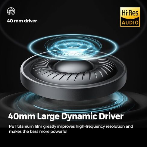 سماعات رأس SoundPEATS Space Hybrid النشطة بخاصية إلغاء الضوضاء، سماعات رأس بلوتوث لاسلكية فوق الأذن، وقت تشغيل 123 ساعة صوت عالي الدقة مخصص EQ عبر التطبيق Deep Bass Comfort Fit Ear Cups، للسفر في المنزل والمكتب in Kuwait