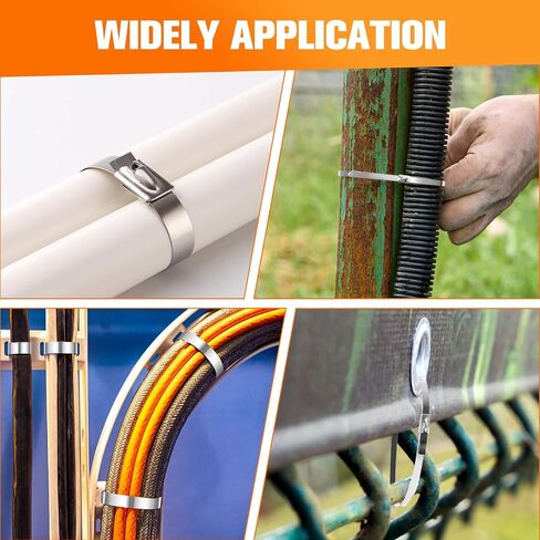 Metal Zip Ties Tool- Metal Tie Wrap Gun Kit, Cable Tie Gun Tool Sets, Duty Outdoor Adjustable Fastening Cutting Tie Tool Sets with 100pcs Self-Locking Metal Steel Zip Ties Suitable For Outdoor Fixing in Saudi Arabia