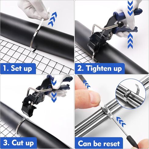 أداة ربطات معدنية بسحاب - طقم مسدس لف ربطات عنق معدنية، مجموعات أدوات مسدس ربط الكابل، مجموعات أدوات ربط قطع الربط القابلة للتعديل في الهواء الطلق مع 100 قطعة من أربطة الرمز البريدي المعدنية ذاتية القفل مناسبة للتثبيت في الهواء الطلق in Kuwait
