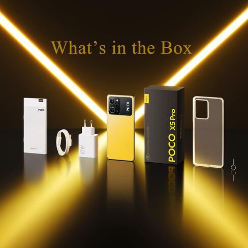 Xiaomi Poco X5 PRO 5G + 4G Volte Global مفتوح 256 جيجابايت + 8 جيجابايت GSM 6.67 بوصة 108 ميجابكسل Pro كاميرا ثلاثية (فقط Tmobile Mint Tello USA Market) + (حزمة شاحن السيارة السريعة 51 واط) (أسود (الإصدار العالمي)) in Saudi Arabia
