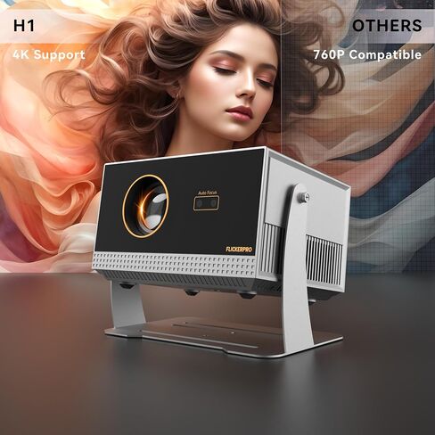 [Auto Focus& Auto Keystone] FLICKERPRO H1 4K Projector, WiFi6 and BT5, Android 12.0,700 ANSI, 3D Movie Projector, Outdoor Projector support USB/HDMI/PC/TV/Game console for Movies & Videos in Saudi Arabia
