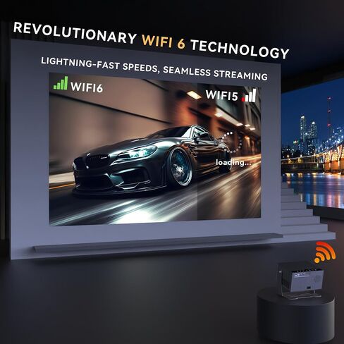 [Auto Focus& Auto Keystone] FLICKERPRO H1 4K Projector, WiFi6 and BT5, Android 12.0,700 ANSI, 3D Movie Projector, Outdoor Projector support USB/HDMI/PC/TV/Game console for Movies & Videos in Saudi Arabia