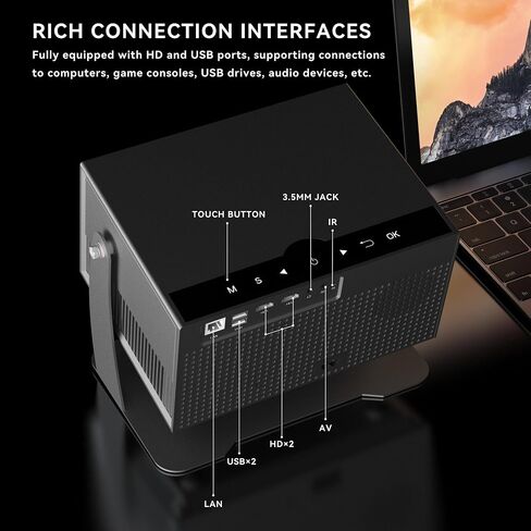 [Auto Focus& Auto Keystone] FLICKERPRO H1 4K Projector, WiFi6 and BT5, Android 12.0,700 ANSI, 3D Movie Projector, Outdoor Projector support USB/HDMI/PC/TV/Game console for Movies & Videos in Saudi Arabia