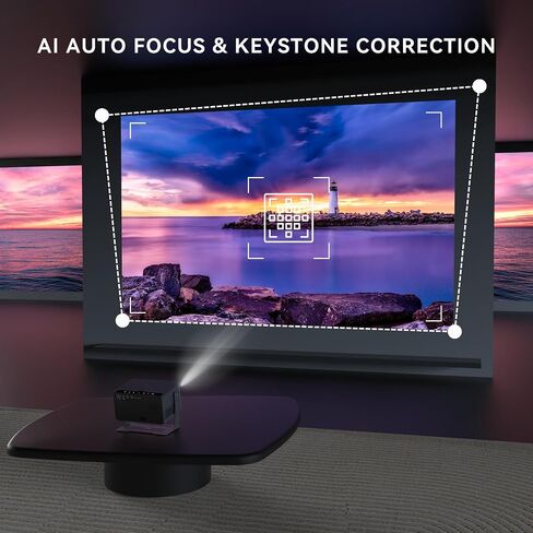 [Auto Focus& Auto Keystone] FLICKERPRO H1 4K Projector, WiFi6 and BT5, Android 12.0,700 ANSI, 3D Movie Projector, Outdoor Projector support USB/HDMI/PC/TV/Game console for Movies & Videos in Saudi Arabia