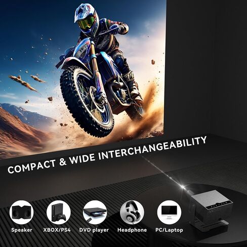 [Auto Focus& Auto Keystone] FLICKERPRO H1 4K Projector, WiFi6 and BT5, Android 12.0,700 ANSI, 3D Movie Projector, Outdoor Projector support USB/HDMI/PC/TV/Game console for Movies & Videos in Saudi Arabia