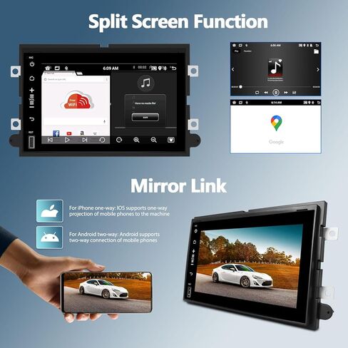 ستيريو سيارة 2G+64G Android 13 لسيارة Ford F150 F250 F350 Fusion Edge Explorer Taurus Freestar مع Apple Carplay Android Auto، راديو سيارة بشاشة لمس 7 بوصات مع WiFi/GPS، بلوتوث، FM/RDS+كاميرا احتياطية in Saudi Arabia