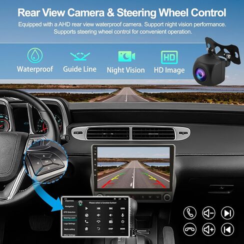 2G+64G Car Stereo Radio for Chevy Camaro 2010 2011 2012 2013 2014 2015 Android 13 Radio with Wireless CarPlay Android Auto 9" Touch Screen Head Unit with HiFi GPS Navigation Bluetooth FM Backup Camera in Saudi Arabia