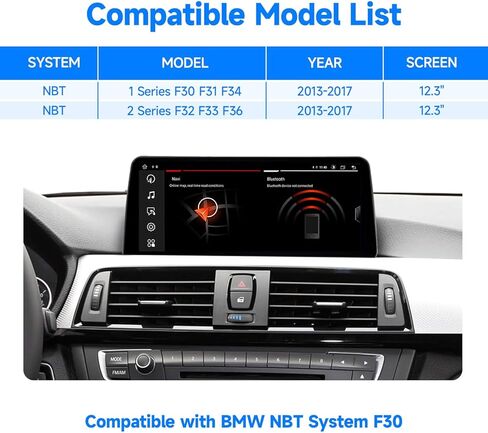 12.3 بوصة Android13 Apple Carplay لسيارات BMW 3 SeriesF30/F31/F34(2013-2017) لسيارات BMW 4 SeriesF32/F33/F36(2013-2017) نظام NBT الأصلي مشغل فيديو للسيارة ملاحة GPS الوسائط المتعددة. in Kuwait