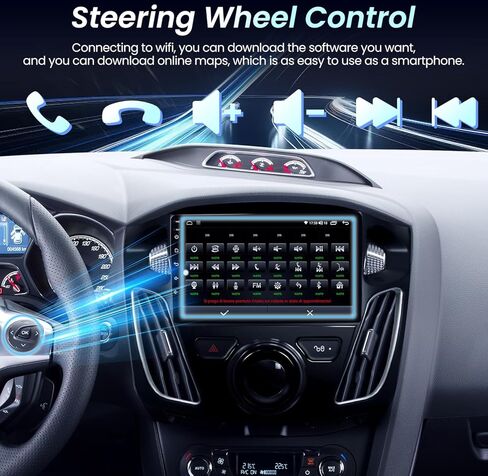 ستيريو راديو السيارة لدودج رام 1500 2500 3500 2013-2018 مع CarPlay اللاسلكي وAndroid Auto 2+64G استبدال الراديو 9 بوصة HD تعمل باللمس بلوتوث FM GPS (تناسب فقط التيار المتردد اليدوي) in Kuwait