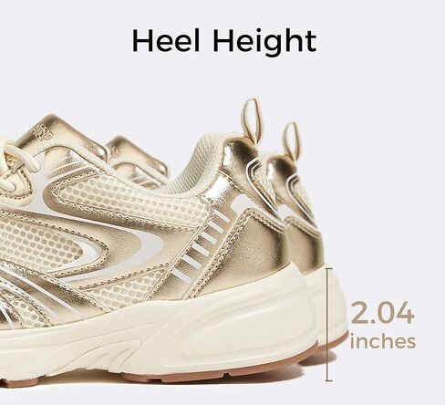 LUCKY STEP Women's Mesh Casual Fashion Sneakers Lace Up | Lightweight Running | Non Slip Breathable | Chunky in Saudi Arabia