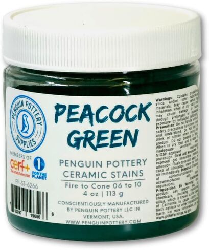 فخار البطريق - بقع سوداء - 6 أونصة - ملون للطين، والزجاج، وزلة الطين in Kuwait