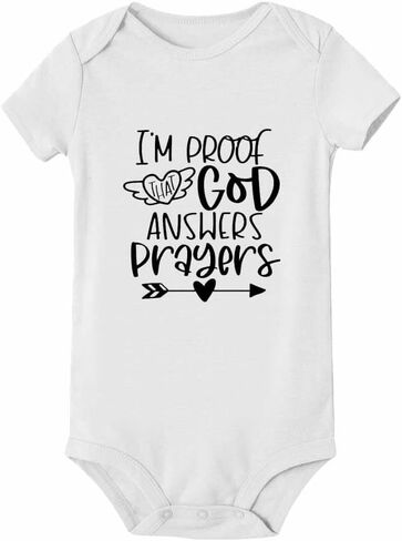 Im Proof That God Answers Prayers Infant Romper Unisex Short Sleeve Baby Onesie in Kuwait