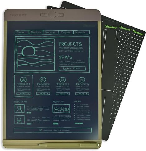 Boogie Board's Blackboard Smart Scan Reusable Notebook - Authentic and Original Letter Size Writing Tablet with Stylus for Home, College Studying, and Office - White, 8.5" x 11" - Limited Edition in Kuwait