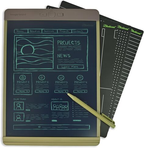 Boogie Board's Blackboard Smart Scan Reusable Notebook - Authentic and Original Letter Size Writing Tablet with Stylus for Home, College Studying, and Office - White, 8.5" x 11" - Limited Edition in Kuwait