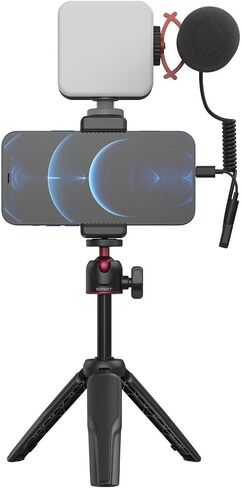 simorr Vigor VK-50 Vlog Tripod Kit with Vibe P96 Video LED Light, Wave S1 Lite Microphone in Saudi Arabia