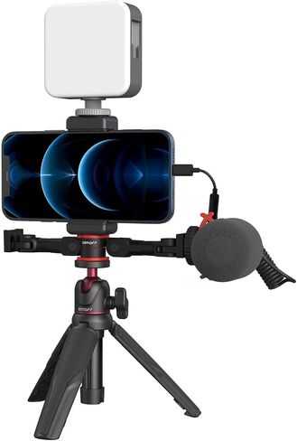 simorr Vigor VK-50 Vlog Tripod Kit with Vibe P96 Video LED Light, Wave S1 Lite Microphone in Saudi Arabia