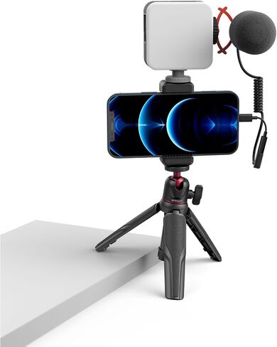 simorr Vigor VK-50 Vlog Tripod Kit with Vibe P96 Video LED Light, Wave S1 Lite Microphone in Saudi Arabia