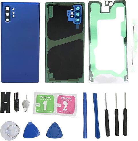 Replacement Rear Glass Cover Front Outer Screen Glass Cover Set for Galaxy Note 10 Plus. (Black) in Saudi Arabia