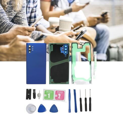 Replacement Rear Glass Cover Front Outer Screen Glass Cover Set for Galaxy Note 10 Plus. (Black) in Saudi Arabia