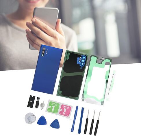 Replacement Rear Glass Cover Front Outer Screen Glass Cover Set for Galaxy Note 10 Plus. (Black) in Saudi Arabia