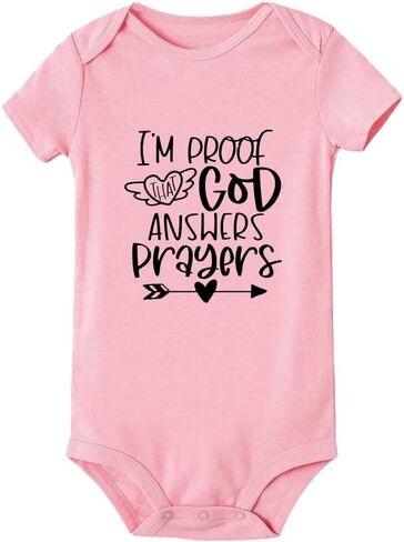 Im Proof That God Answers Prayers Infant Romper Unisex Short Sleeve Baby Onesie in Kuwait