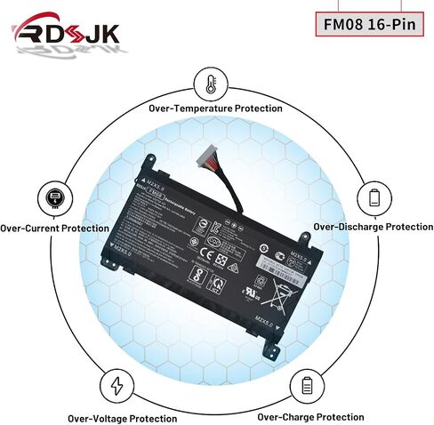 FM08 Laptop Battery for HP Omen 17-AN008CA 17-AN013TX 17-AN014TX 17-AN014NG 17-AN020CA 17-AN030CA 17-AN124CL HSTNN-LB8B 922752-421 922753-421 922976-855 922977-855 16-Pin Connector 14.4V 86Wh/5973mAh in Saudi Arabia