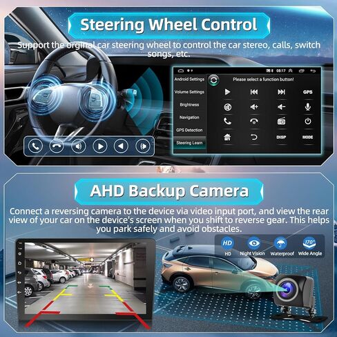 Podofo 2+64G راديو ستيريو للسيارة لسيارة شيفروليه تشيفي ماليبو 2009-2014 مع CarPlay Android Auto 9 بوصة شاشة تعمل باللمس صوت بلوتوث مع نظام تحديد المواقع العالمي (GPS) ومرآة وصلة WiFi RDS Hi-Fi كاميرا احتياطية وميكروفون in Saudi Arabia