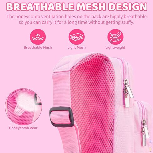 GOODVANCE Pink Strawberry Travel Carrying Case for Nintendo Switch/ Lite/OLED, Cute Waterproof Crossbody Shoulder Bag Storage Backpack, Portable Chest Gaming Bag for NS SD Console Dock & Accessories in Saudi Arabia