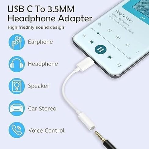 (عبوتان) محول مقبس سماعة رأس أنثى USB من النوع C إلى 3.5 مم، سلك كابل USB C إلى Aux Audio Dongle متوافق مع iPhone 15 Plus/15 Pro Max وSamsung Galaxy S24 S23 S22 S21 Ultra وPixel وiPad Pro in Saudi Arabia