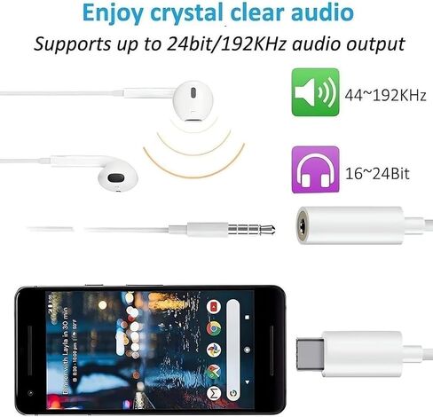 (عبوتان) محول مقبس سماعة رأس أنثى USB من النوع C إلى 3.5 مم، سلك كابل USB C إلى Aux Audio Dongle متوافق مع iPhone 15 Plus/15 Pro Max وSamsung Galaxy S24 S23 S22 S21 Ultra وPixel وiPad Pro in Saudi Arabia