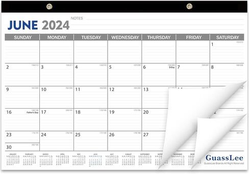 تقويم مكتب GuassLee 2024-2025، تقويم سطح المكتب من يونيو 2024 إلى ديسمبر 2025، 17 بوصة × 11.5 بوصة تقويم جداري كبير للمكتب للعام الدراسي مع قائمة المهام والملاحظات لتخطيط مدرسي المنزل والمكتب in Saudi Arabia