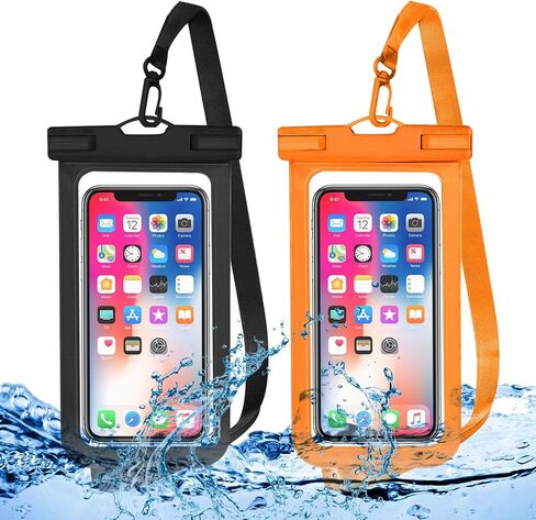 OHIFAST Waterproof Phone Pouch, IPX8 Waterproof Cell Phone Case for iPhone 15 14 13 Pro Max Plus Galaxy S22 S23 up to 7" Essential Dry Bag for Beach Cruise Ship, 2 Pack(Black+Black) in Saudi Arabia