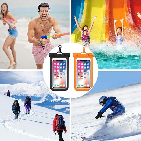 OHIFAST Waterproof Phone Pouch, IPX8 Waterproof Cell Phone Case for iPhone 15 14 13 Pro Max Plus Galaxy S22 S23 up to 7" Essential Dry Bag for Beach Cruise Ship, 2 Pack(Black+Black) in Saudi Arabia