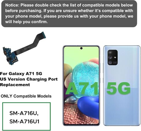 لاستبدال منفذ لوحة شحن USB Galaxy A71 5G، SM-A716U SM-A716U1 SM-A716V موصل لوحة قاعدة من النوع C لهاتف Samsung A71 5G مع الأدوات والتعليمات in Saudi Arabia